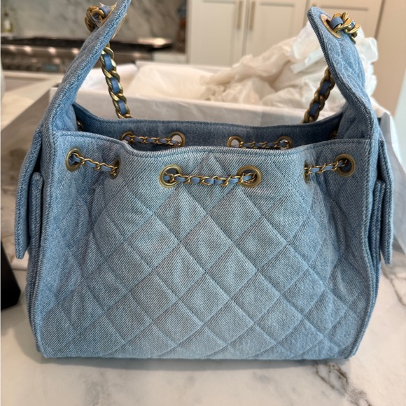 Chanel 25 Small Light Blue Denim Handbag - Picture 2 of 8